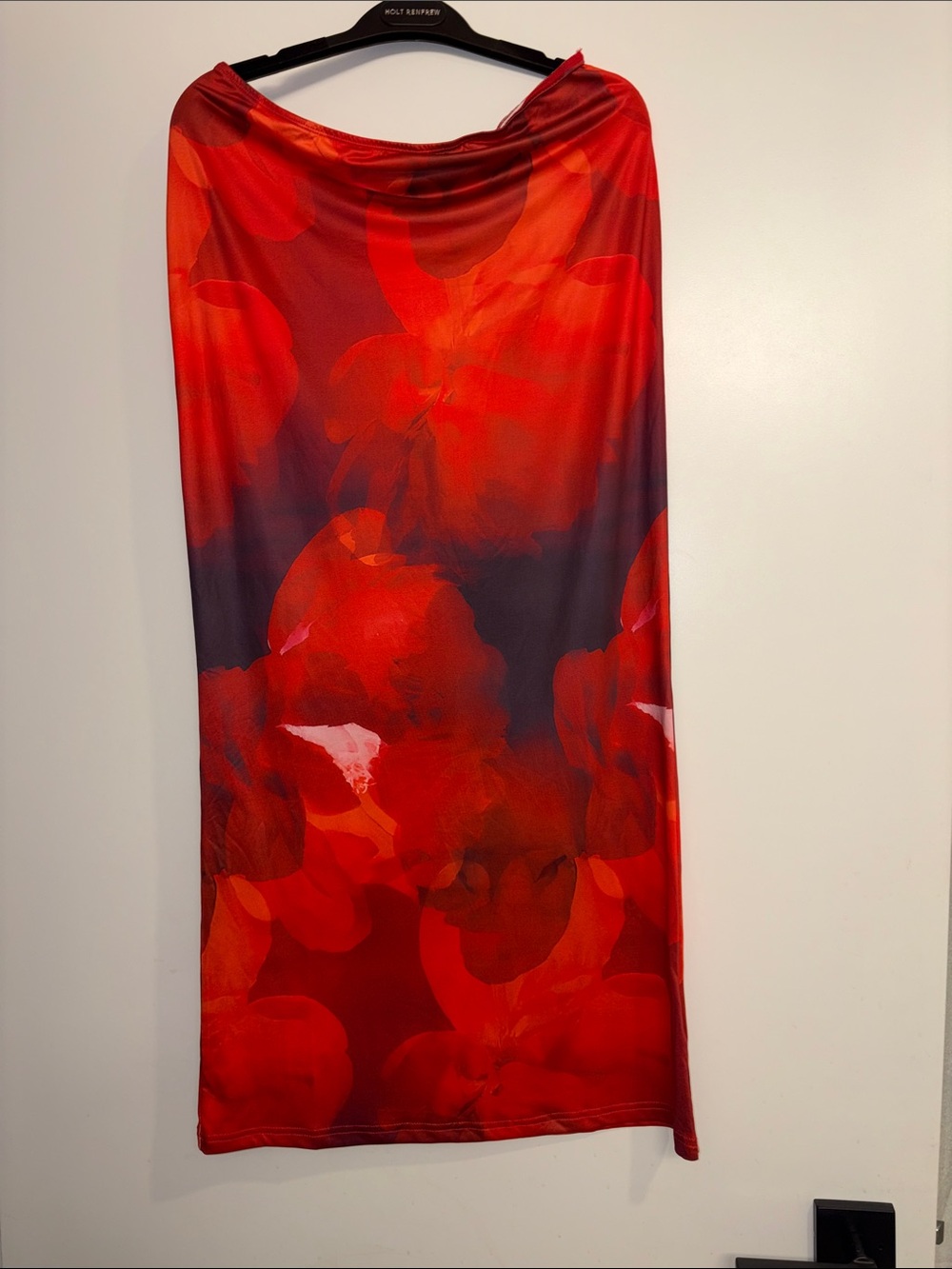 Red Floral Swim Skirt